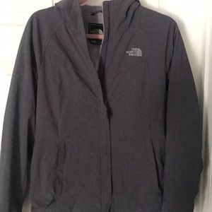 Grey woman's north face jacket